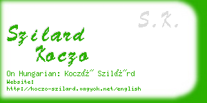 szilard koczo business card